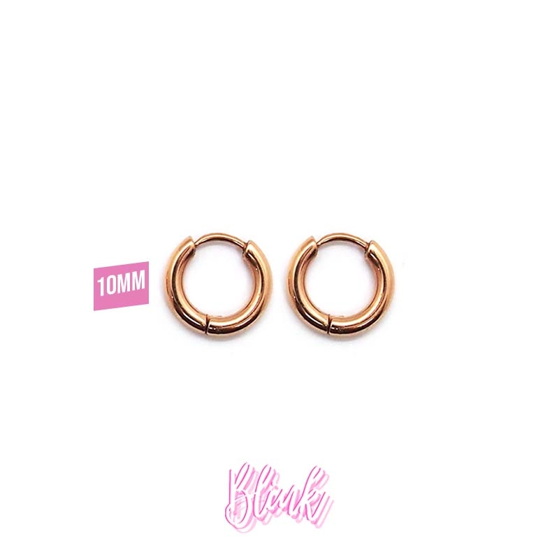 10mm Rose Gold Huggies Stainless Steel jewelry Pretoria Blink Juwele 10mm Rose Gold Stainless Hoop earrings