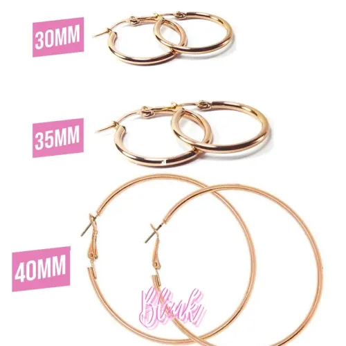 Rose Gold Hoop Earrings Combo