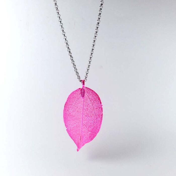 Pink Leaf Hanger Necklace