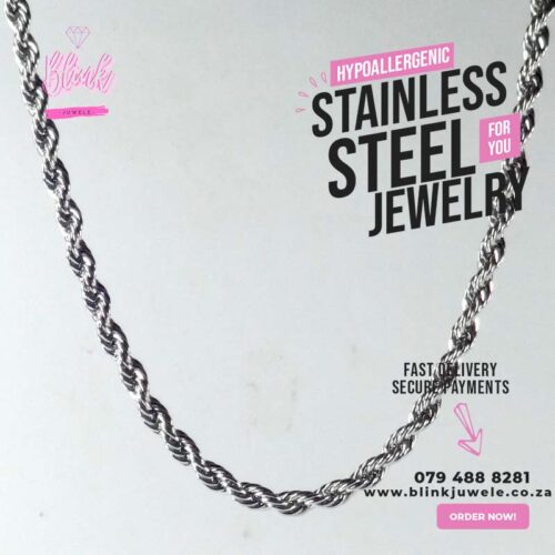 3mm Twisted Stainless Steel Necklace