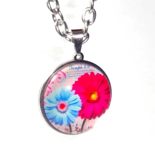 Classic Flower Domed Glass Cabochon