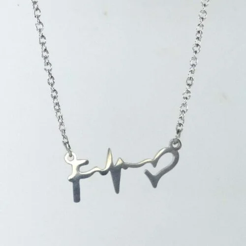 Faith, Hope, Love 2mm Flat Rolled Necklace and Pendant Combo