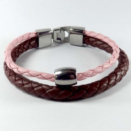Leather and Stainless Steel Bracelet #21