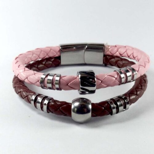 Leather and Stainless Steel Bracelet #24