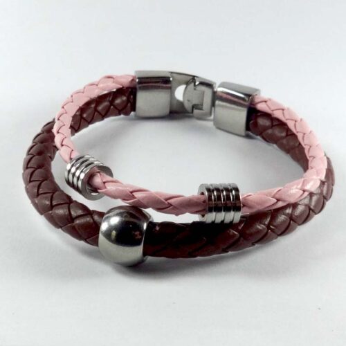 Leather and Stainless Steel Bracelet #26
