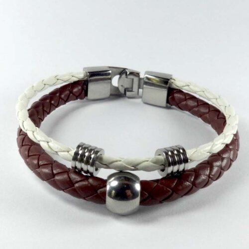 Leather and Stainless Steel Bracelet #28