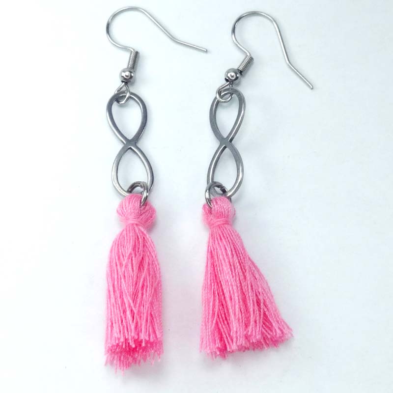 Pink Tassel Earrings