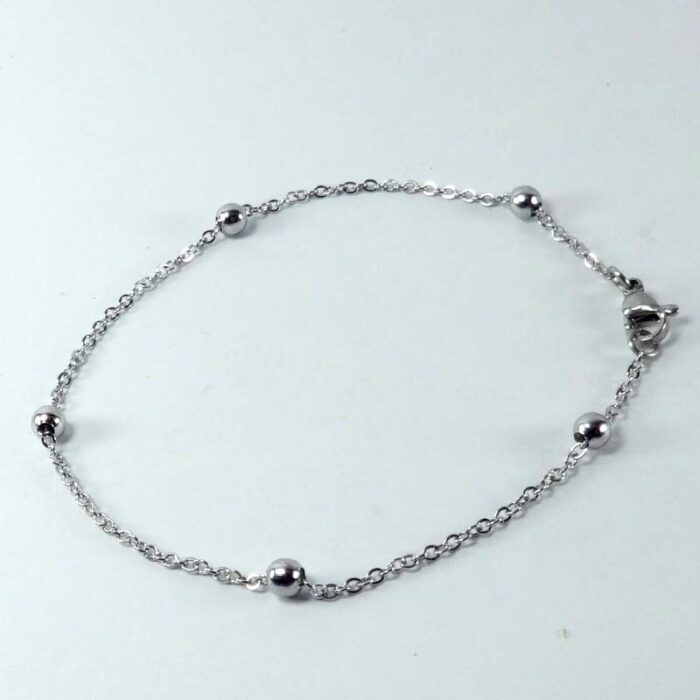 Stainless Steel 2mm Ball and Chain Bracelet 
