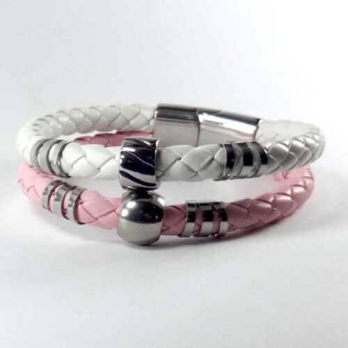 Leather and Stainless Steel Bracelet #1