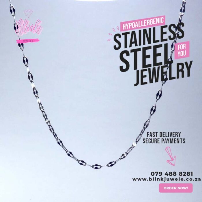 Flat Linked Stainless Steel Necklace