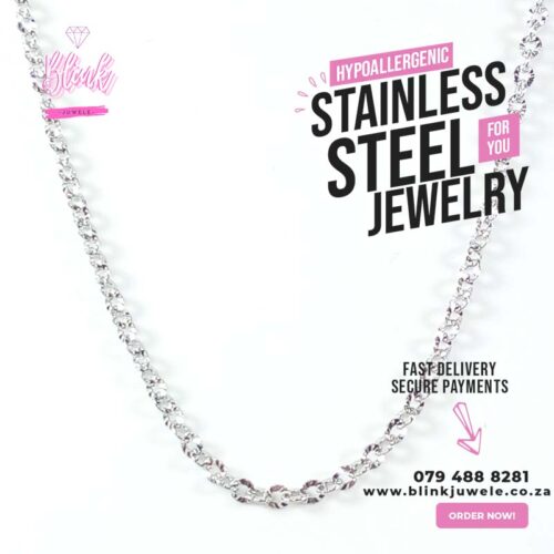 3mm Crinkle Linked Chain Necklace