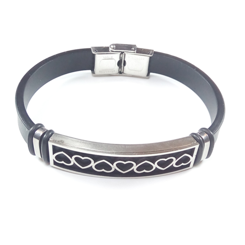 Men's Rubber and Stainless Steel Bracelet #2