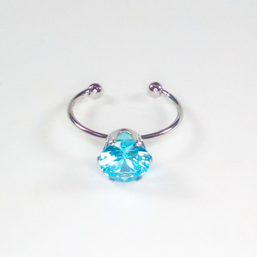 Blue Adjustable Crystal Ring