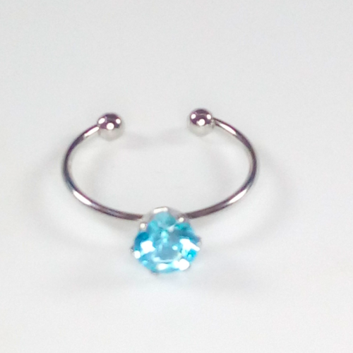 Blue Adjustable Crystal Ring