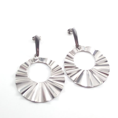Crinkle Disk Earrings