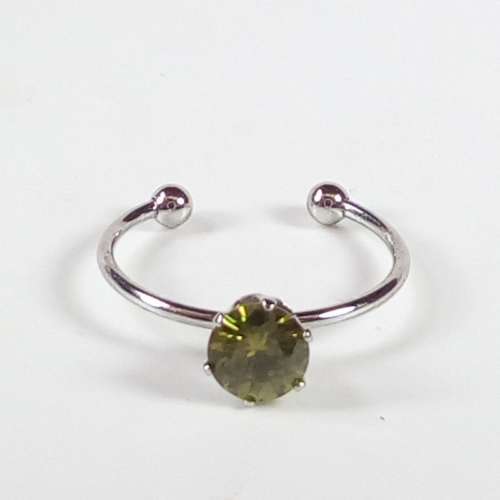 Green Adjustable Crystal Ring