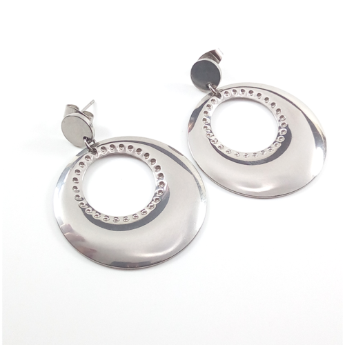 Inline dented Round Earrings