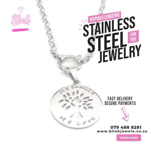 My Family My Love 5mm Roly Poly Necklace and Pendant Combo