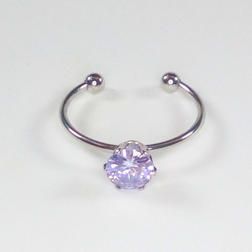 Purple Adjustable Crystal Ring