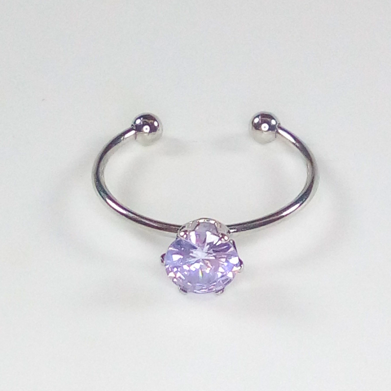 Purple Adjustable Crystal Ring