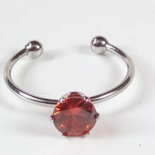 Red Adjustable Crystal Ring