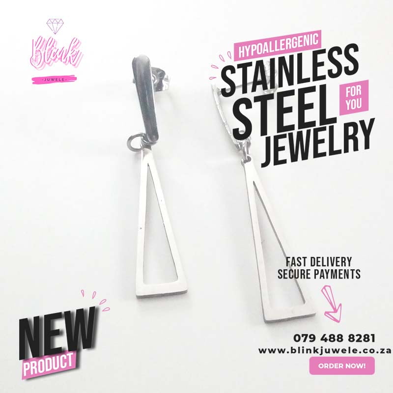 Triangle Drop Stud Earrings