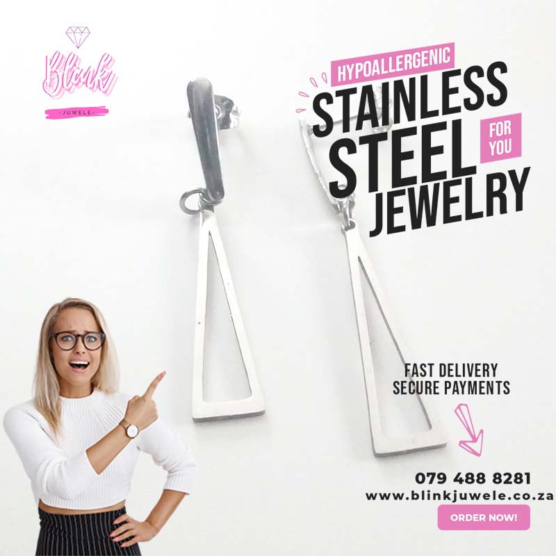 Triangle Drop Stud Earrings