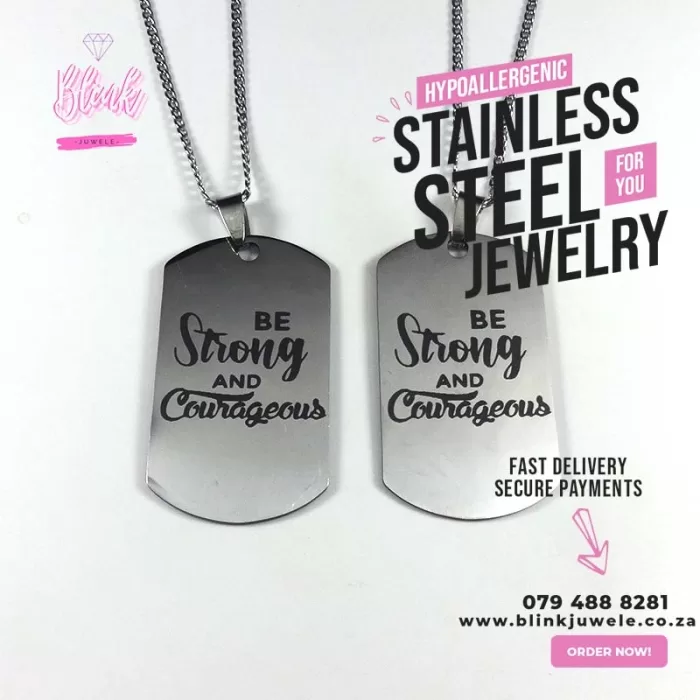 Be Strong and Courageous Dogtag Set