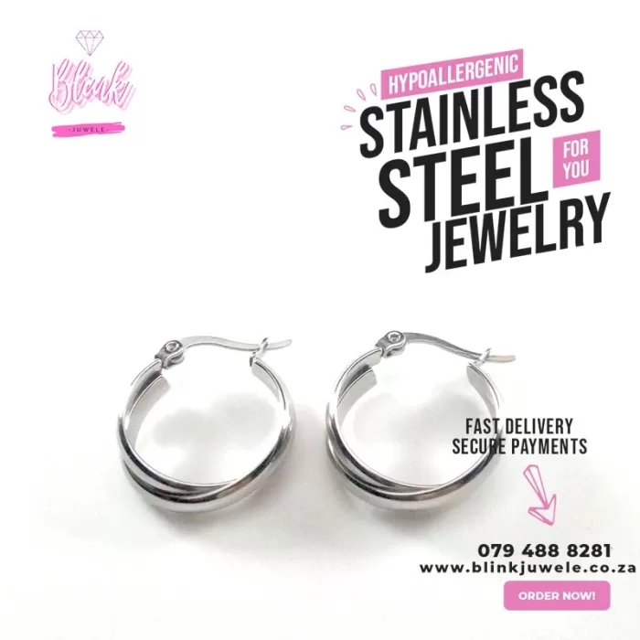 Double Hoop Earrings (2) Stainless Steel Jewelry Pretoria