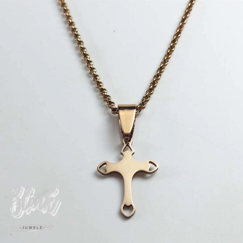 Latin Rose Gold Cross Pendant