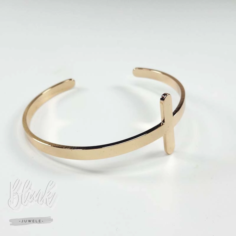Rose Gold Cross Cuff Bracelet