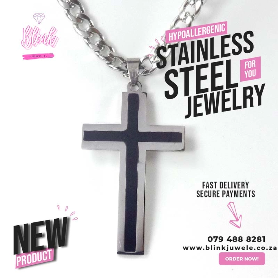 Big Black Cross Necklace
