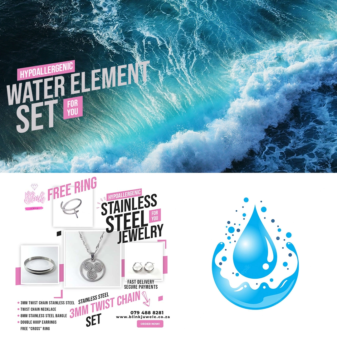 Water Element Set Stainless Steel Jewelry Pretoria