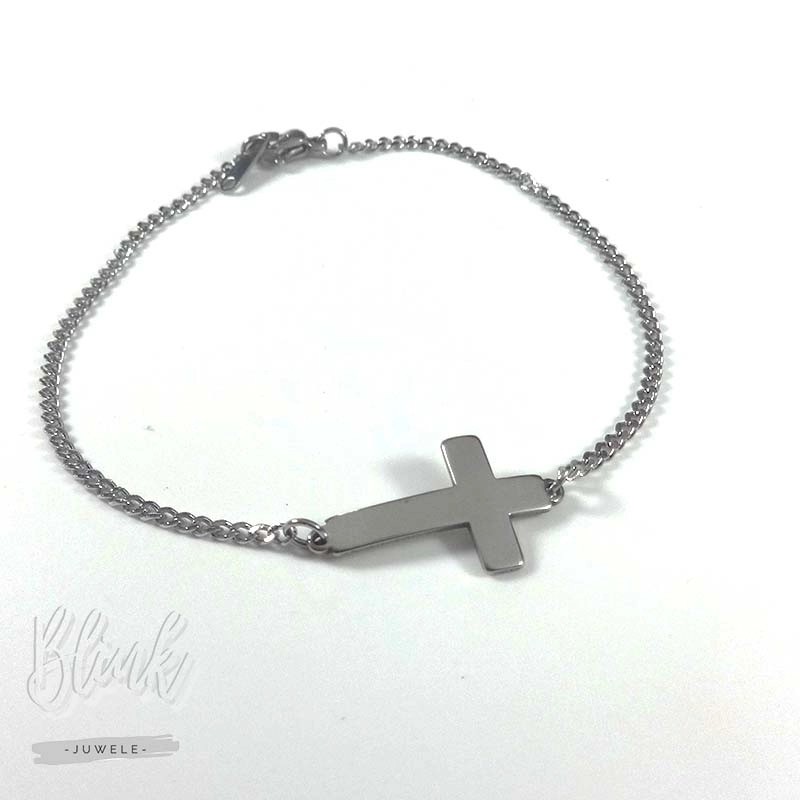 2mm Flat Rolled Inline Cross Bracelet