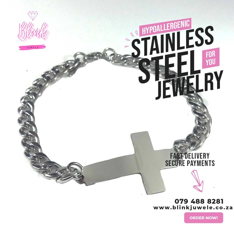 Flat Rolled Inline Cross Bracelet