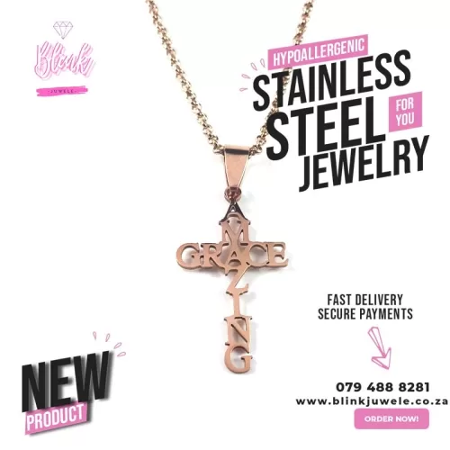 Rose Gold Amazing Grace Necklace