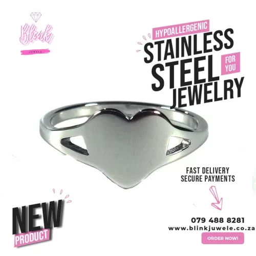Solid Heart Adjustable Ring