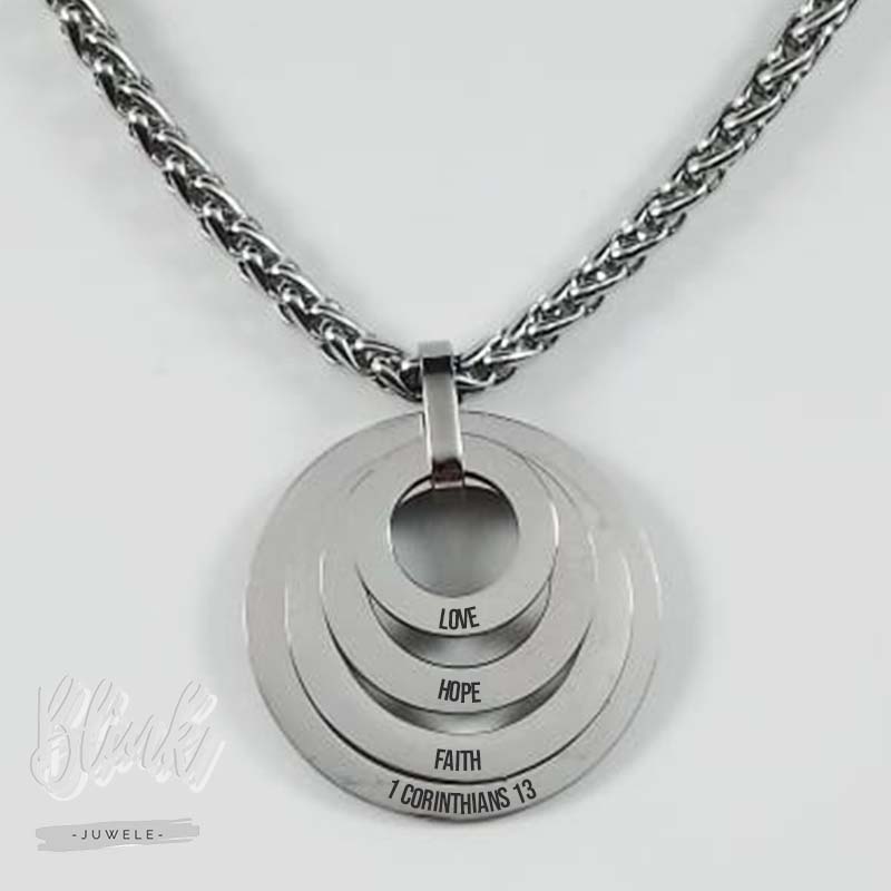 1 Corinthians 13 Quad Circle Necklace