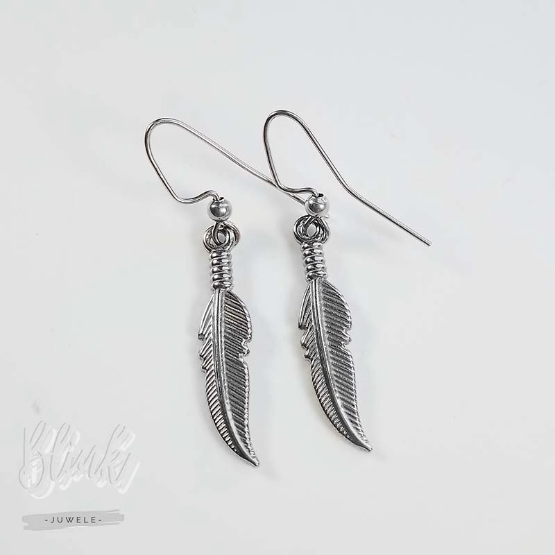 Large Feather Dangle Earrings