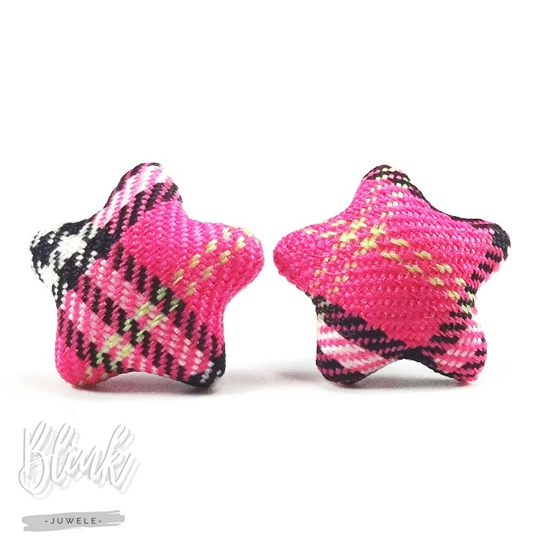 Pink Fabric Kids Earrings