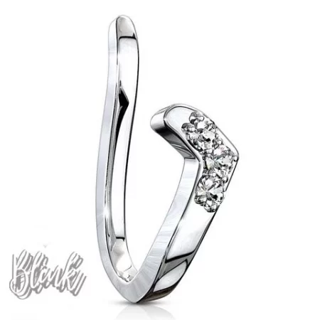 Chevron Cubic Zirconia Clip