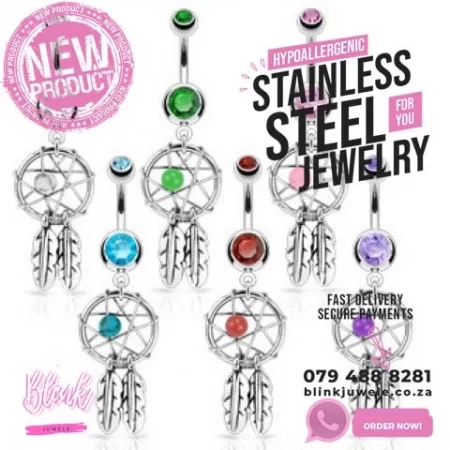 Crystal Dangle Dreamcatcher Belly Ring
