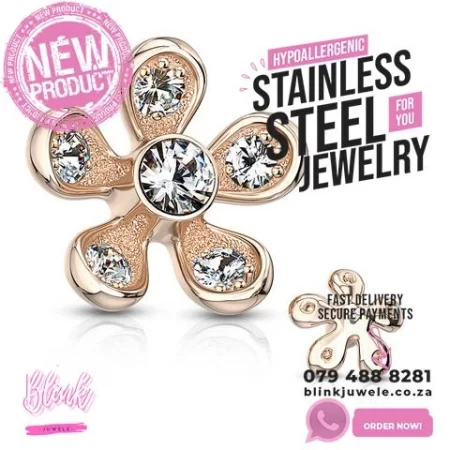 Internally threaded Micro Paved Flower