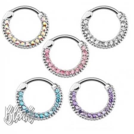 Septum Clicker Rings with Crystals