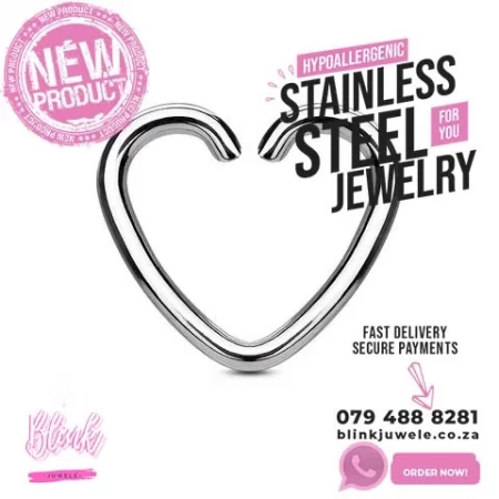 Single closure Clip on Heart Ring