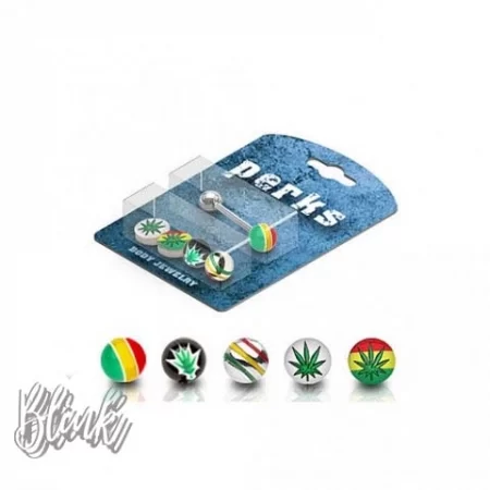 Straight Barbell with Rasta Tops