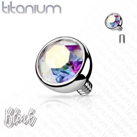 Titanium Internally Threaded Bezel Crystal Ball Tops