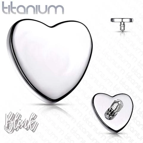 Titanium internally Threaded Top Flat Heart