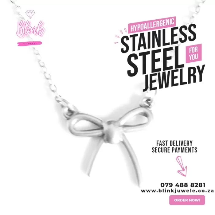 Bow 1mm Linked Chain Necklace
