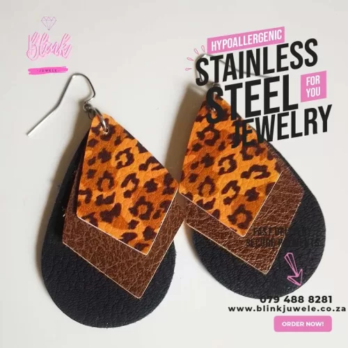 Brown Faux Leather earrings